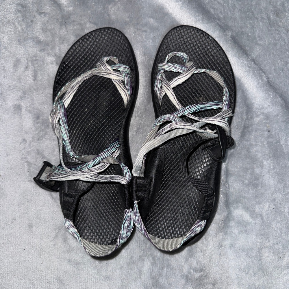 Chaco Womens Z/Cloud 2 Sandals 8 Black Purple Vibram Sole Strappy Hiking Shoes